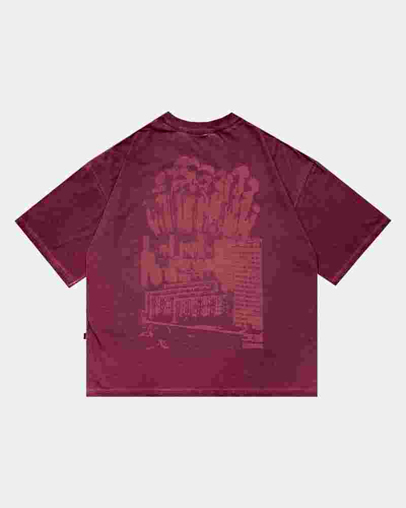Футболка ISSAYA Omen Burgundy Garment Dyed