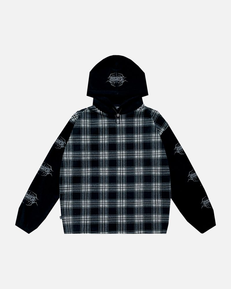 Худи ISSAYA Tartan Fleece Black