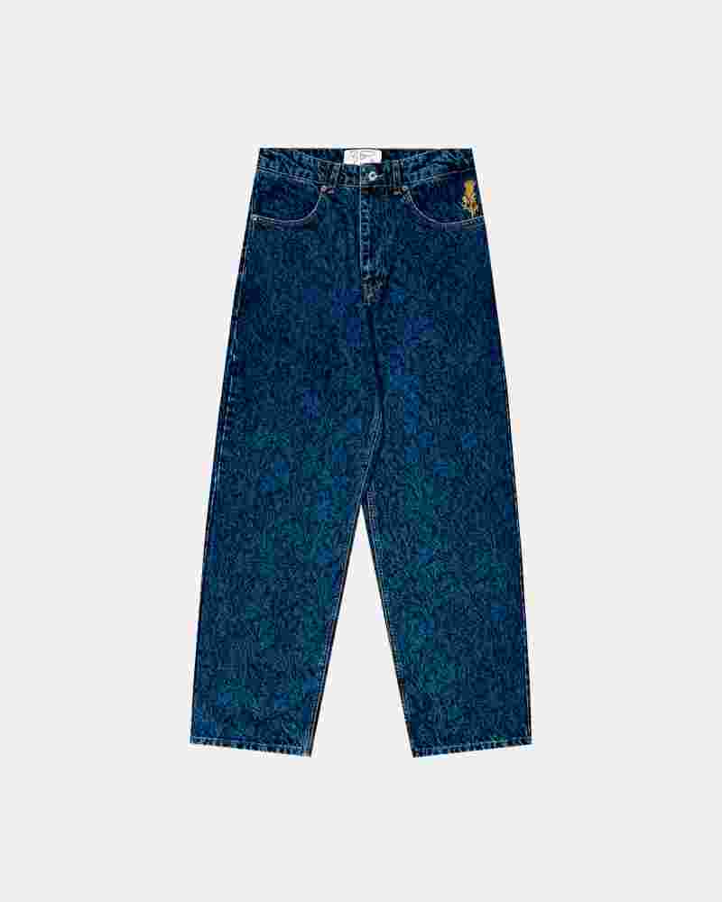 Джинсы ISSAYA Loose Ghost Pattern Blue